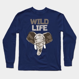 Wild Life Cute Elephant Long Sleeve T-Shirt